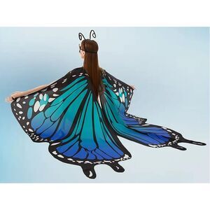 NEW Women's Halloween Cosplay Costume Butterfly Wings Antennae Mask